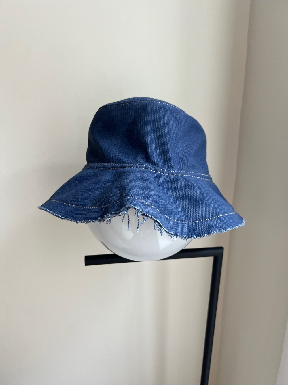 Denim Frayed Edge Bucket Hat - Picture 2 of 6